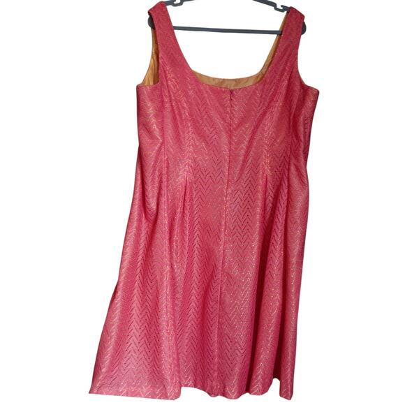 JONES STUDIO Dress Plus 20W 2X Pockets Pleats Pink Crochet Overlay Dressy Event - Picture 2 of 8